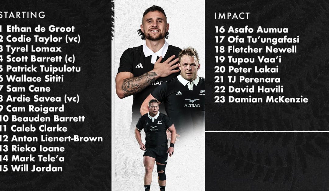 Sāuni le ‘au ‘a le All Blacks mō le lā ta’aloga mā ‘Ītālia