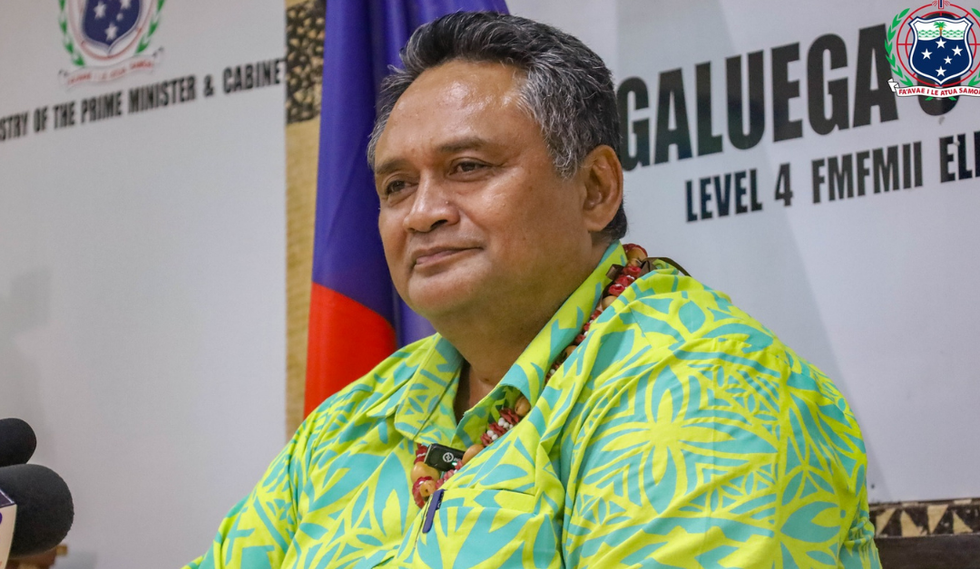 Fa’ase’etuāgalu Toelupe mai ona tofiga o le Sui Palemia ma le Minisitā o le Kapeneta