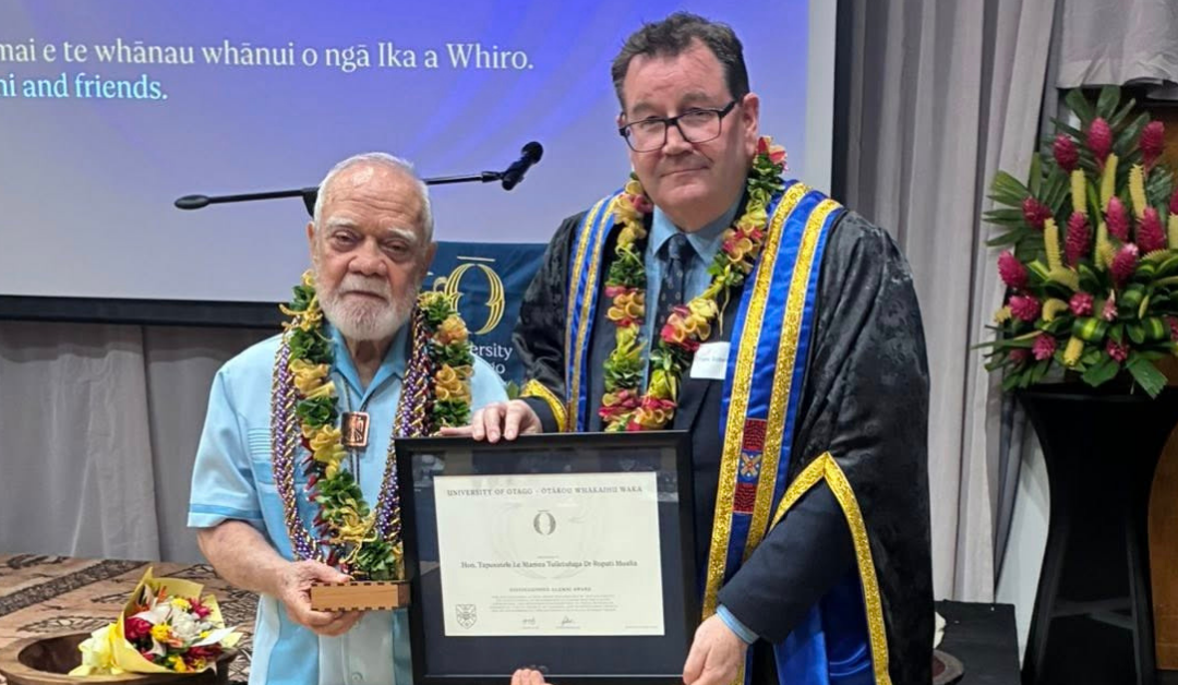Fa’aaloalo le Iunivesite ‘o Otago ‘i le Afioga ‘iā Le Mamea Tuiletufuga Dr. Ropati Mualia ‘e ala ‘i se Fa’aīloga Mauāluga