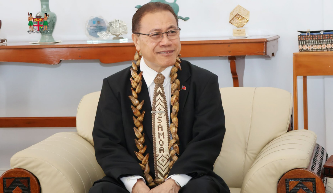 ͏Toe taliu ‘i fanua le Afioga ‘iā Ali’io’āiga Feturi Elisaia, ‘i le māe’a ‘o le 5 tausaga ‘o lana tautua fa’a-Komesina Mauāluga ‘o le Mālō Sāmoa ‘i Fiti