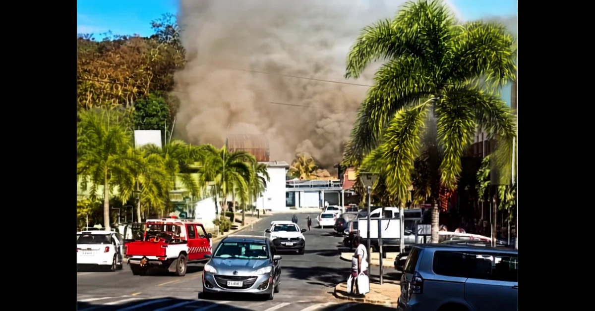 FESA working to extinguish a fire at one of the facilities at Moto’otua Hospital